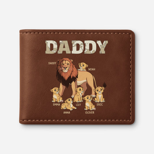 2430JUS1 custom gifts for grandads lion grandad leather wallet 2430J6L5B