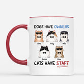 2530MUK1 dogs have owners cats have staff mug personalised mug for pet lovers