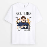 2592AUK2 cat dad cartoon t shirt personalised t shirt for cat lovers