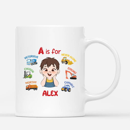 2620MUK1 learning alphabet name personalised mug for kids