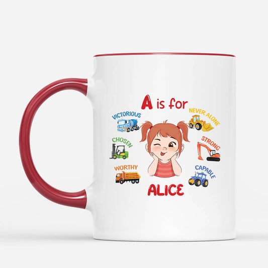 2620MUK2 learning alphabet name personalised mug for kids