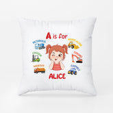 2620PUK2 learning alphabet name personalised pillow for kids
