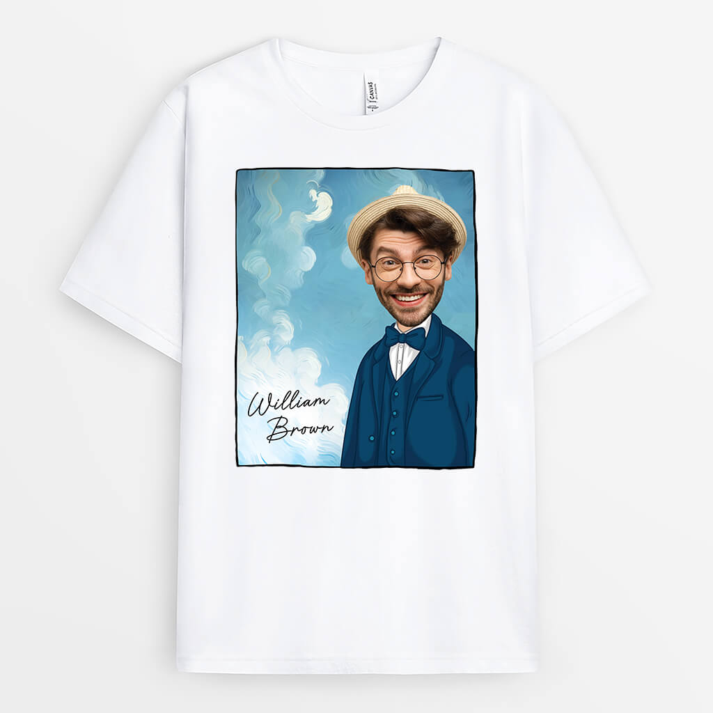 2629AUK1 a mans face customised t shirts for art lovers