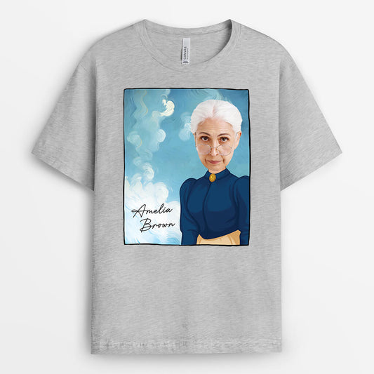 2629AUK2 a womans face personalised t shirt printing for art lovers