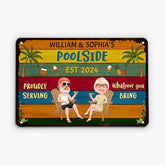 2631EUK2 backyard bar and grill customised metal sign for couple and family