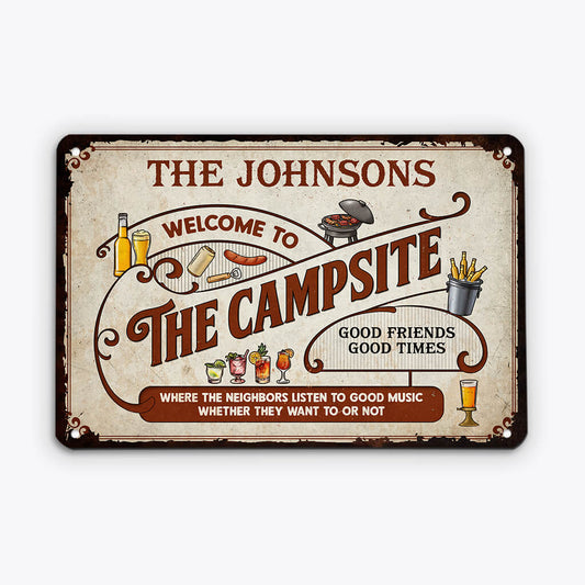 2633EUK2 welcome to backyard bar custom metal sign for family