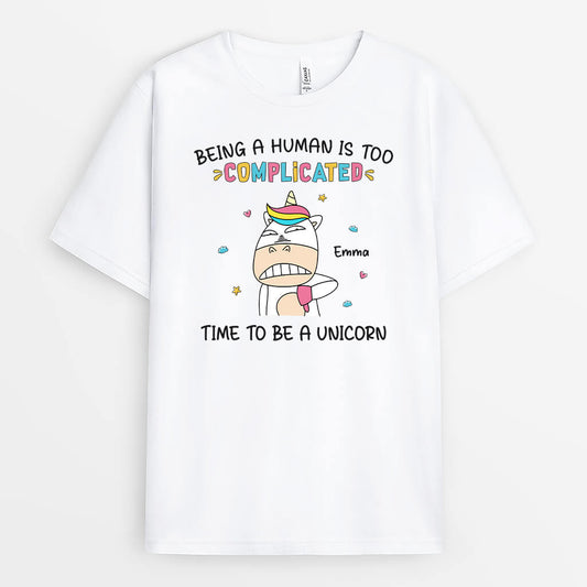 2637AUK2 time to be a unicorn personalised childrens t shirt printing
