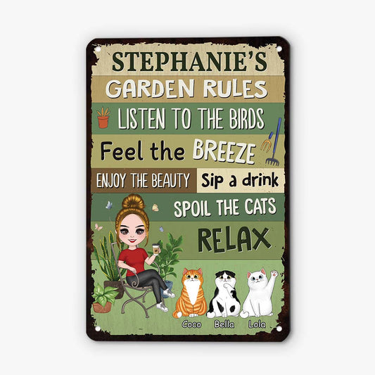 2643EUK1 females garden rules custom metal signs uk for cat lovers_01202503 ce92 441b b1be 2219a856aa7c