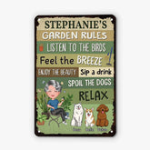 2643EUK2 females garden rules custom metal sign printing for dog lovers_b2c6ee10 d34e 4ad3 a9c6 e863047b40ae