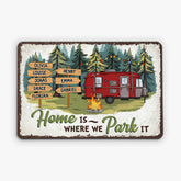 2646EUK2 home is where we park it custom metal signs uk for family
