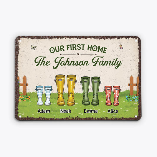 2648EUK1 our first home personalised metal signs for family