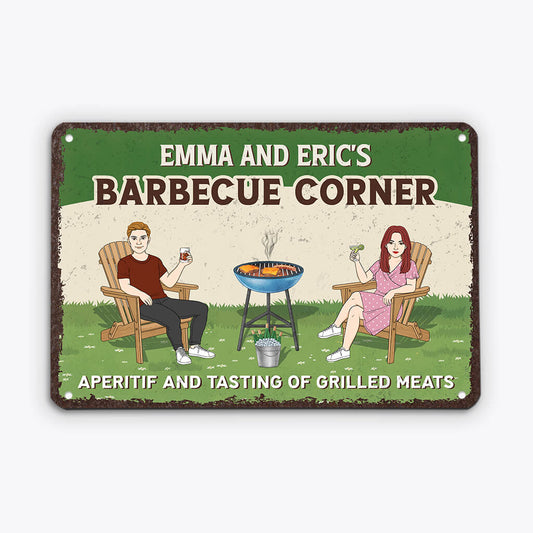 2649EUK2 barbecue corner personalised aluminum metal signs for family