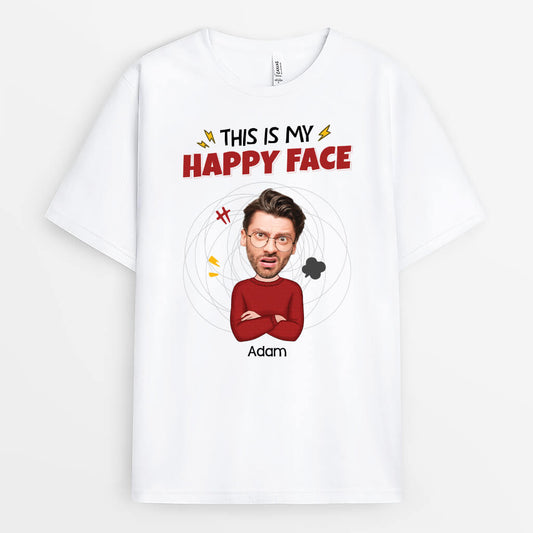 2661AUK1 this is my happy face funny customised t shirt printing for men