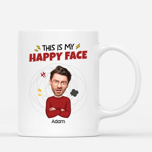 2661MUK1 this is my happy face funny personalised mugs uk for men