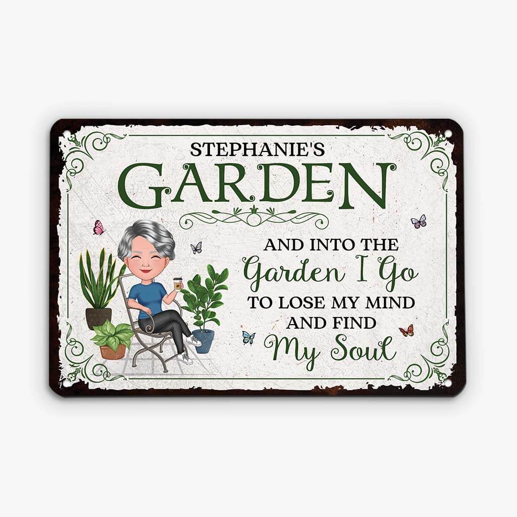 2679EUK1 and into the garden i go custom design metal signs gifts for garden lovers