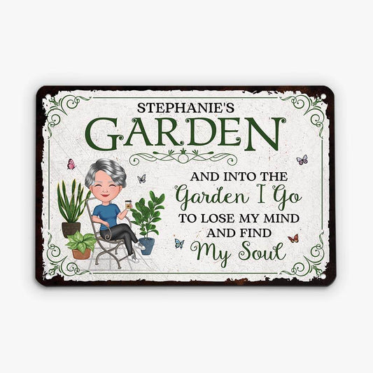 2679EUK1 and into the garden i go custom design metal signs gifts for garden lovers