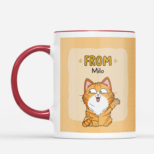 2694MUK2 to best cat dad thanks for putting up with my poop mug custom mugs uk for cat lovers