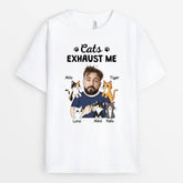 2706AUK2 cats exhaust me funny personalised t shirt for cat lovers