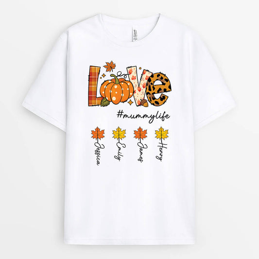 2707AUK2 love grandma life maple leaves customised t shirts autumn gifts for her