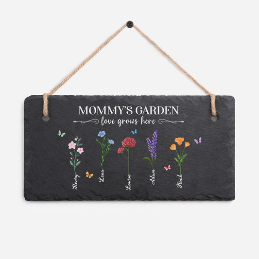 2714AUS1 custom uv printed slate garden signs momgrandmas garden love grows here_ 2714ae8p7a