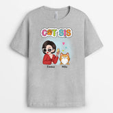 2732AUK2 cat mum cat sis t shirt personalised gifts for cat lovers