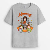 2734AUK2 grandma with kids t shirt personalised autumn gifts for her