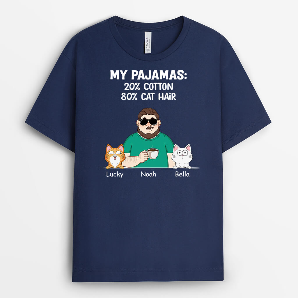 2735AUK1 my tee 20_ cottton 80_ cat hair personalised cat lovers items
