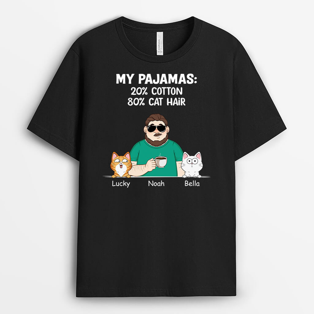 2735AUK2 my tee 20_ cottton 80_ cat hair personalised cat lovers items