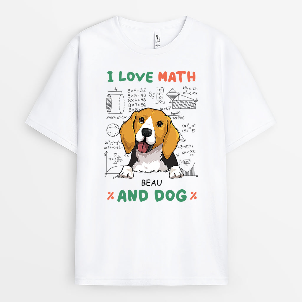 2746AUS1 love math and dogs t shirt custom dog inspired gifts