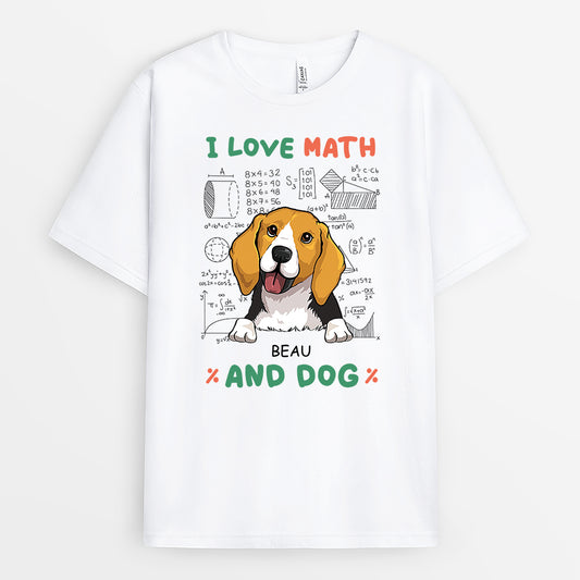 2746AUS1 love math and dogs t shirt custom dog inspired gifts