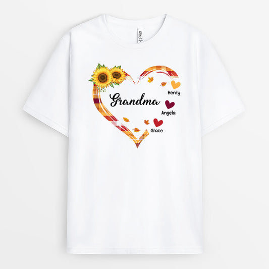 2765AUK1 grandma sunflower t shirts customised autumn themed gifts