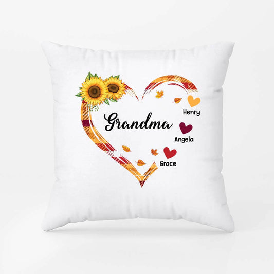 2765PUK1 grandma sunflower pillow personalised gifts for autumn