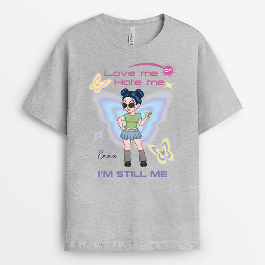 2791AUK2 love me or hate me t shirt personalised gifts for her