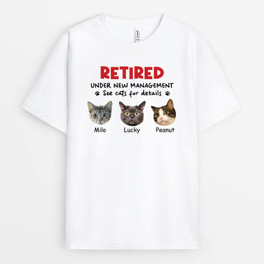 2809AUK1 retired cat t shirt personalised cat lovers presents