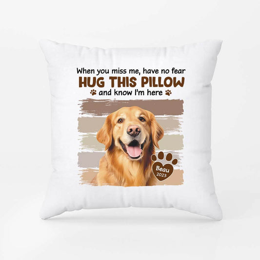 2820PUK2 when you miss me have no fear pillow personalised cat lover presents