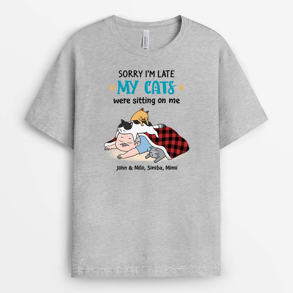 2827AUK2 sorry im late cat personalised t shirt