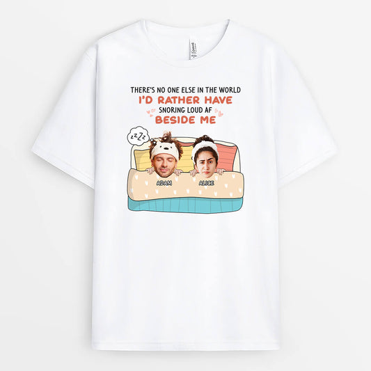 2829AUK1 theres no one else in the world t shirt personalised gifts for couples uk