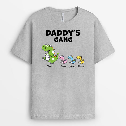 2837AUK1 dinosaur daddys gang custom t shirt priting for dad