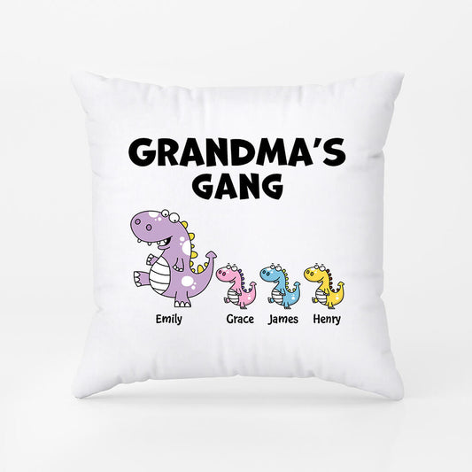 2837PUK2 dinosaur daddys gang pillow personalised gifts for dad