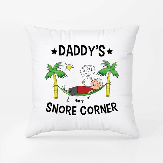 2844PUK2 daddys snore corner pillow funny personalised gifts for dad