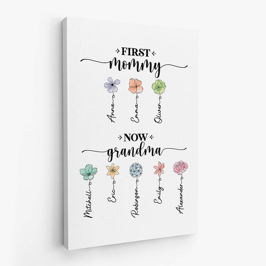 2851CUS2 personalized grandma gifts first mommy now grandma canvas 2851C5I5A