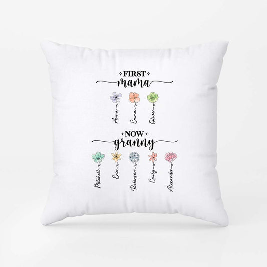 2851PUK2 first mummy now grandma pillow personalised gifts for grandma mum