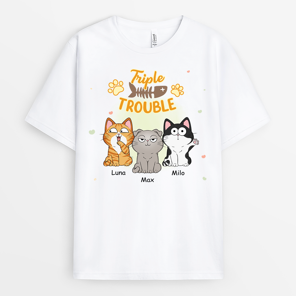 2852AUS1 personalized cat shirts for humans triple trouble cat shirt 2852A5Z8D