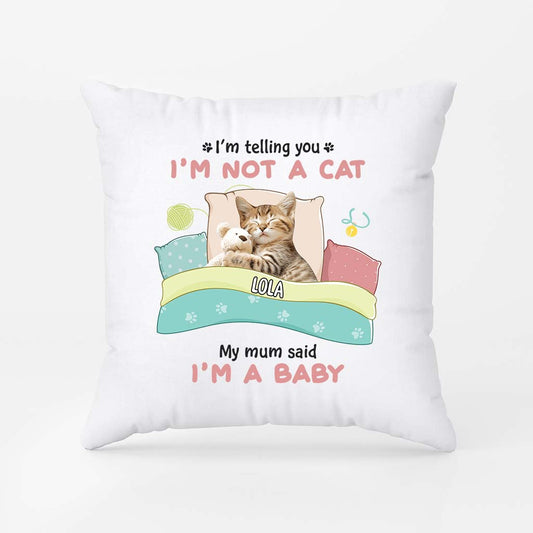 2853PUK1 im telling you im not a cat pillow personalised gift ideas for cat lovers
