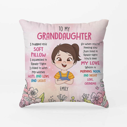 2854PUK1 to my grandaughter pillow personalised gift ideas for kids