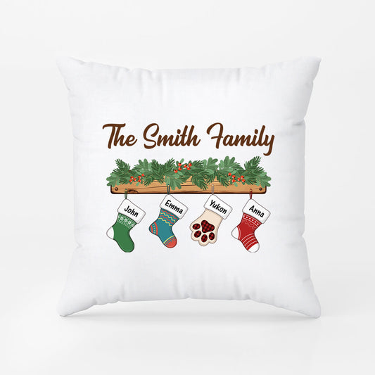 2864PUK1 the smith family socks pillow personalised presents for family