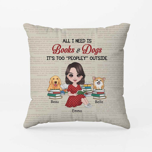 2873PUK1 books dogs pillow personalised gift ideas for dog mum