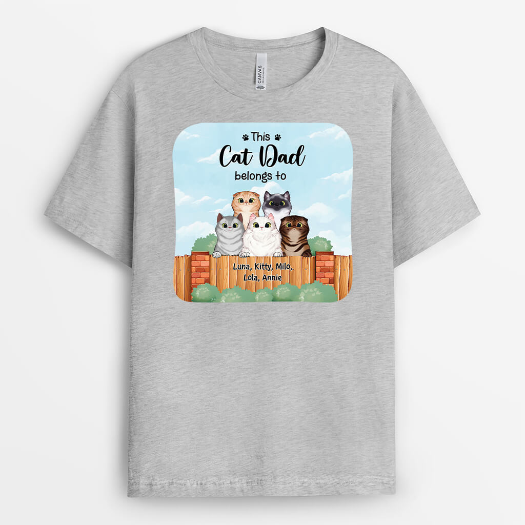 2875AUK2 this cat mum belongs to t shirt personalised present idea for cat owners