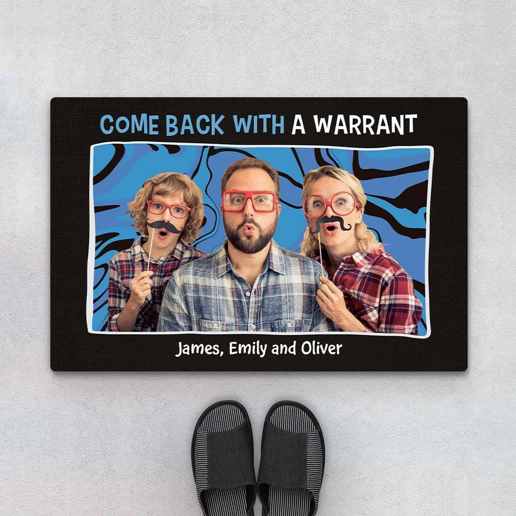 2908DUK1 comeback with a warrant doormat personalised gift for family