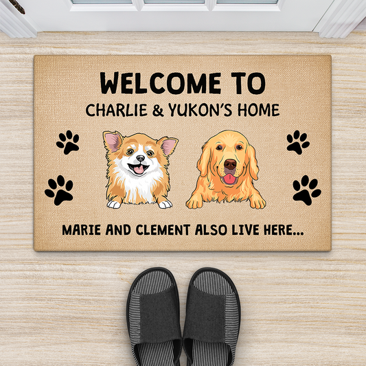 2910DUK2 welcome to beau bellas home doormat personalised gifts for dog owners
